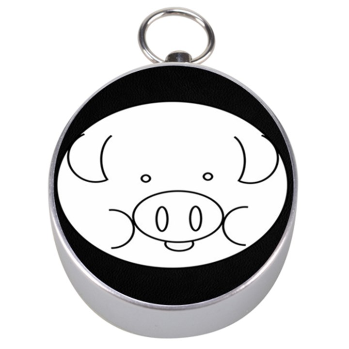 Pig Logo Silver Compasses