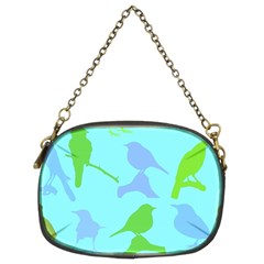 Bird Watching - Light Blue Green- Chain Purse (two Sides) by WensdaiAmbrose