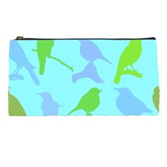 Bird Watching - Light Blue Green- Pencil Cases by WensdaiAmbrose