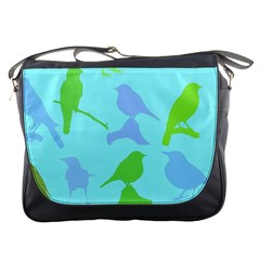 Bird Watching - Light Blue Green- Messenger Bag by WensdaiAmbrose