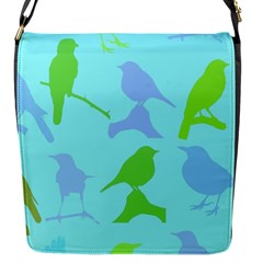 Bird Watching - Light Blue Green- Flap Closure Messenger Bag (s) by WensdaiAmbrose