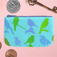 Bird Watching - Light Blue Green- Large Coin Purse by WensdaiAmbrose