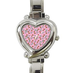 Lamb Pattern Pink Heart Italian Charm Watch by snowwhitegirl