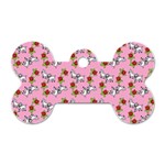 Lamb Pattern Pink Dog Tag Bone (One Side) Front