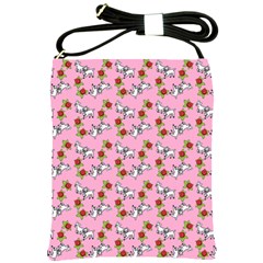 Lamb Pattern Pink Shoulder Sling Bag by snowwhitegirl