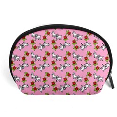 Lamb Pattern Pink Accessory Pouch (large)