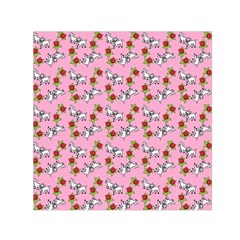 Lamb Pattern Pink Small Satin Scarf (square) by snowwhitegirl