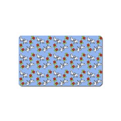 Lamb Pattern Blue Magnet (name Card) by snowwhitegirl