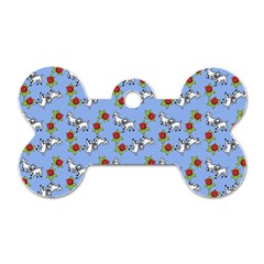 Lamb Pattern Blue Dog Tag Bone (one Side) by snowwhitegirl