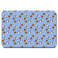 Lamb Pattern Blue Large Doormat  by snowwhitegirl