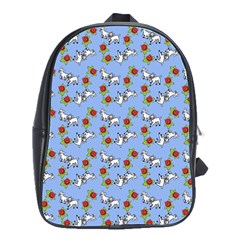 Lamb Pattern Blue School Bag (large) by snowwhitegirl