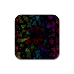 Falling Hearts  Rubber Coaster (square)  by LoolyElzayat