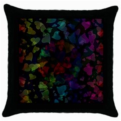 Falling Hearts  Throw Pillow Case (black) by LoolyElzayat