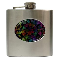 Falling Hearts  Hip Flask (6 Oz) by LoolyElzayat