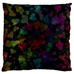 Falling Hearts  Large Flano Cushion Case (one Side) by LoolyElzayat