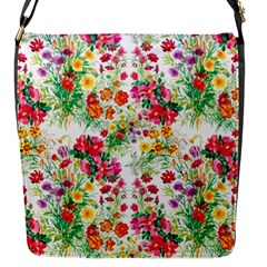 Summer flowers Flap Closure Messenger Bag (S)