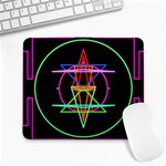 Drawing Of A Color Mandala On Black Large Mousepads Front