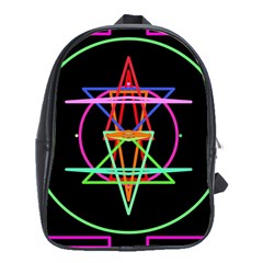 Drawing Of A Color Mandala On Black School Bag (xl) by Sudhe