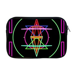 Drawing Of A Color Mandala On Black Apple Macbook Pro 17  Zipper Case by Sudhe