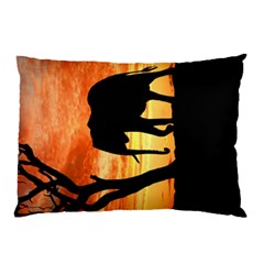 Family Of African Elephants Pillow Case (two Sides) by Sudhe