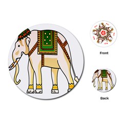 Elephant Indian Animal Design Playing Cards (round) by Sudhe