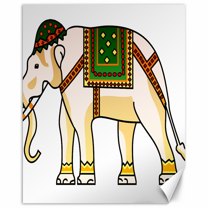 Elephant Indian Animal Design Canvas 16  x 20 