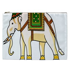 Elephant Indian Animal Design Cosmetic Bag (xxl) by Sudhe