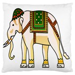 Elephant Indian Animal Design Large Flano Cushion Case (Two Sides) Front