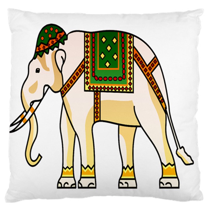 Elephant Indian Animal Design Large Flano Cushion Case (Two Sides)