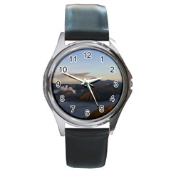 Sunrise Mount Bromo Tengger Semeru National Park  Indonesia Round Metal Watch by Sudhe