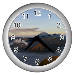 Sunrise Mount Bromo Tengger Semeru National Park  Indonesia Wall Clock (silver) by Sudhe