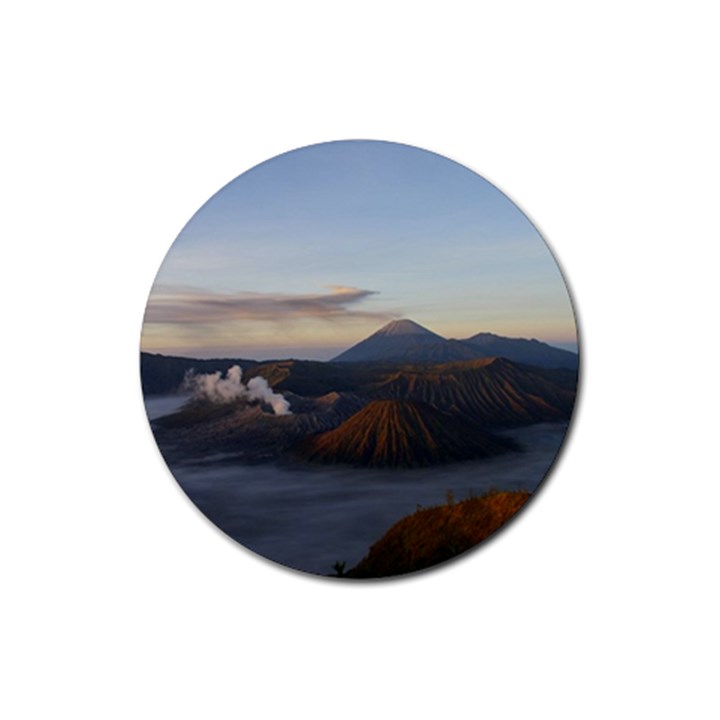 Sunrise Mount Bromo Tengger Semeru National Park  Indonesia Rubber Round Coaster (4 pack) 