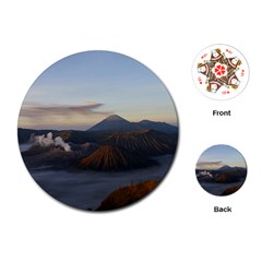 Sunrise Mount Bromo Tengger Semeru National Park  Indonesia Playing Cards (round) by Sudhe