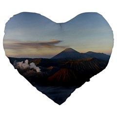 Sunrise Mount Bromo Tengger Semeru National Park  Indonesia Large 19  Premium Heart Shape Cushions by Sudhe