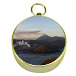 Sunrise Mount Bromo Tengger Semeru National Park  Indonesia Gold Compasses Front