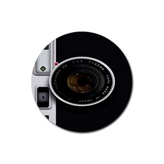 Vintage Camera Rubber Coaster (round)  by Sudhe