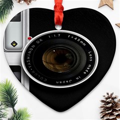 Vintage Camera Heart Ornament (two Sides) by Sudhe