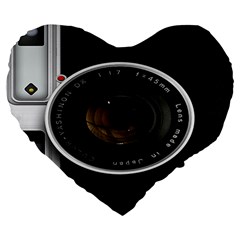 Vintage Camera Large 19  Premium Heart Shape Cushions by Sudhe