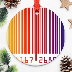 Colorful Gradient Barcode Ornament (round) by Sudhe