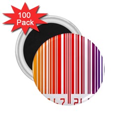 Colorful Gradient Barcode 2 25  Magnets (100 Pack)  by Sudhe