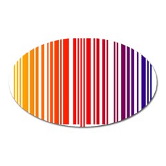 Colorful Gradient Barcode Oval Magnet by Sudhe