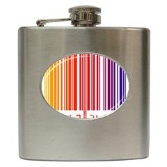 Colorful Gradient Barcode Hip Flask (6 Oz) by Sudhe