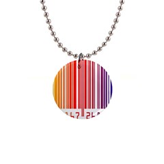 Colorful Gradient Barcode 1  Button Necklace by Sudhe