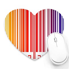 Colorful Gradient Barcode Heart Mousepads by Sudhe