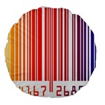 Colorful Gradient Barcode Large 18  Premium Round Cushions Back