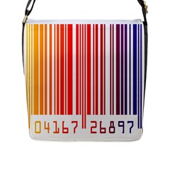 Colorful Gradient Barcode Flap Closure Messenger Bag (l) by Sudhe