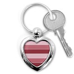 Striped Shapes Wide Stripes Horizontal Geometric Key Chains (Heart)  Front