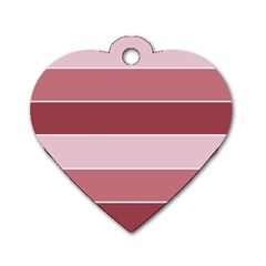 Striped Shapes Wide Stripes Horizontal Geometric Dog Tag Heart (one Side) by Sudhe