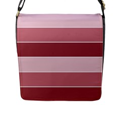 Striped Shapes Wide Stripes Horizontal Geometric Flap Closure Messenger Bag (l) by Sudhe