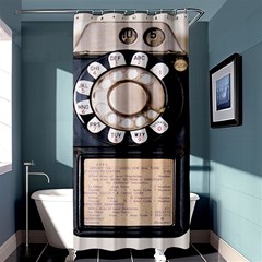 Vintage Payphone Shower Curtain 36  X 72  (stall)  by Sudhe